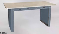 Table/Work Station, formica top, w/ metal legs (solid sides) & (8), stock number T-0556