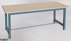 Table/Work bench, formica top, w/ metal legs, w/ chrome rod support, stock number T-0557