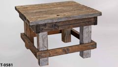 Table, wood, small, slatted top, 28"w x 26"d x 19"t, stock number T-0581