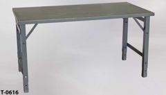 Table, work, folding, grey metal, adjustable height, 60"w x 30"d x, stock number T-0616