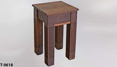 Table, dark wood, small, 13½"w x 14½"d x 23½"t, stock number T-0618