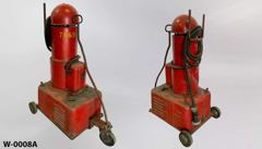 Arc welder, on casters w/ handle & cable, red, period, 20"wx30"dx42"t, stock number W-0008a