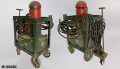 Arc welder, in caged cart w/ handle, cables, torch & clamp, stock number W-0008c