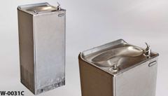 Water fountain, free standing, putty, 18"wx15"dx42"t, stock number W-0031c