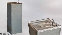 Water fountain, free standing, gray, 16"wx13"dx41"t, stock number W-0031d