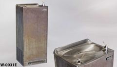 Water fountain, free standing, aged gray w/ foot pedal, 18"wx15"dx42"t, stock number W-0031e