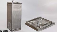 Water fountain, free standing, stainless steel w/ foot pedal, stock number W-0037c