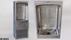 Water fountain, recessed mount, stainless steel, 18"w x 13"d x 51"t, stock number W-0043
